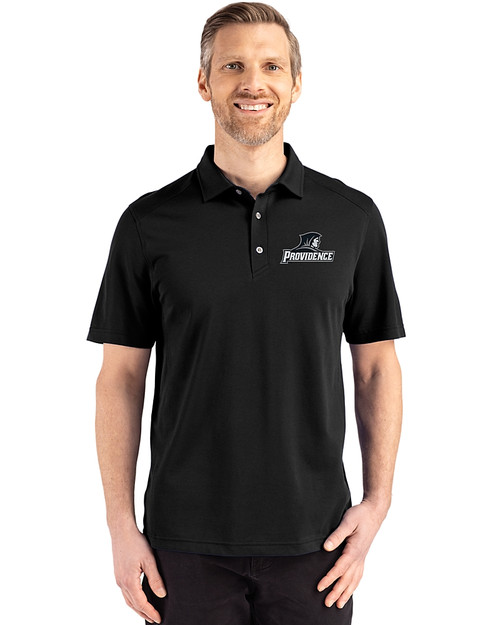 Providence Friars Cutter & Buck Advantage Refresh Epic Confidence Recycled Mens Tri-Blend Pique Polo Black Front