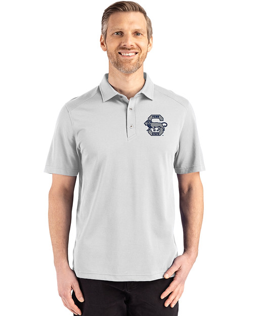 Penn State Nittany Lions College Vault Cutter & Buck Advantage Refresh Epic Confidence Recycled Mens Tri-Blend Pique Polo CONCRETE Front