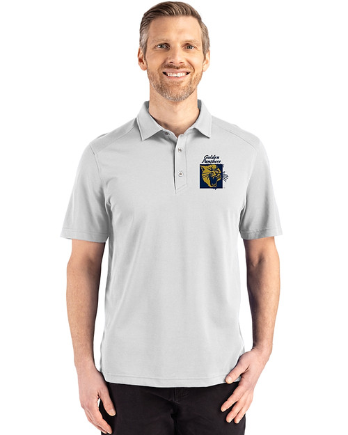 FIU Panthers College Vault Cutter & Buck Advantage Refresh Recycled Cotton-Blend Pique Mens Polo CONCRETE Front