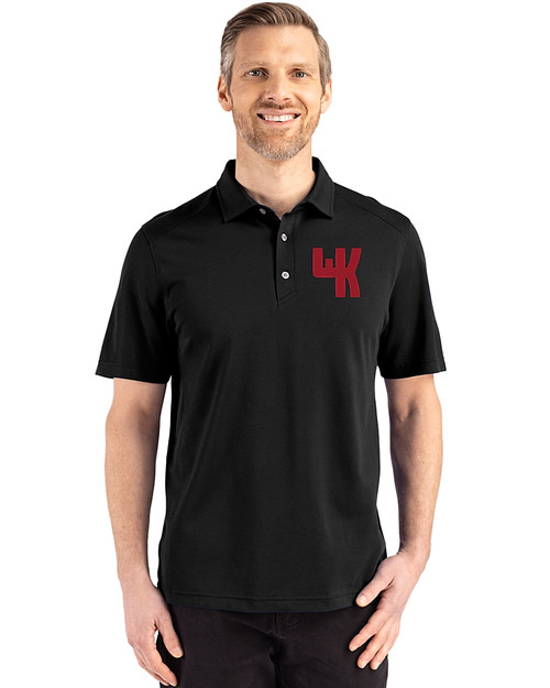 Western Kentucky Hilltoppers College Vault Cutter & Buck Advantage Refresh Epic Confidence Recycled Mens Tri-Blend Pique Polo Black Front