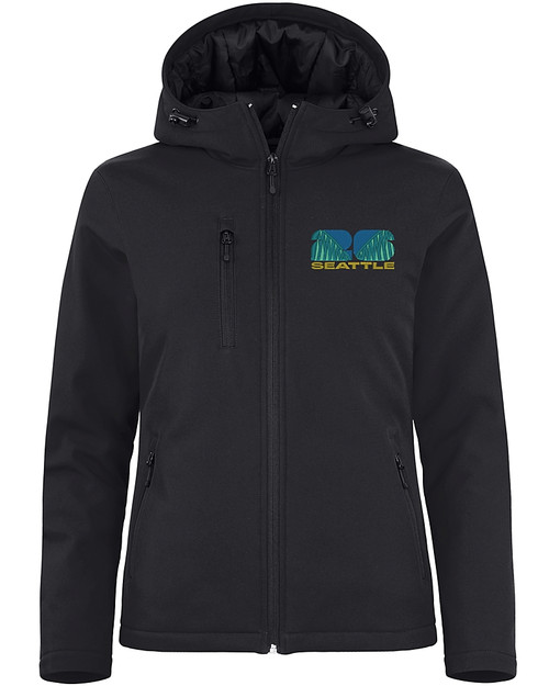 2026 Seattle FIFA World Cup Clique Equinox Insulated Womens Softshell Jacket Black Mannequin