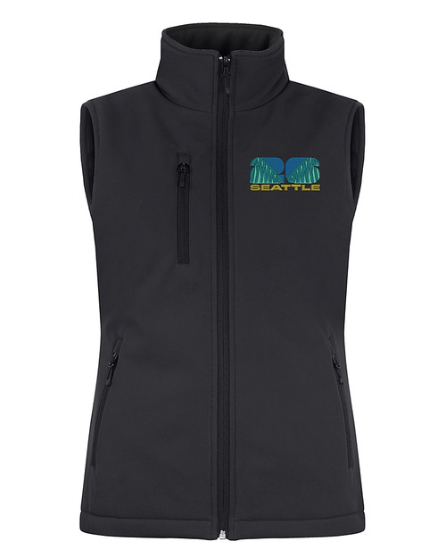 2026 Seattle FIFA World Cup Clique Equinox Insulated Womens Softshell Vest Black Mannequin