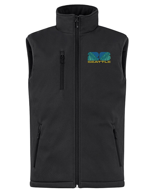 2026 Seattle FIFA World Cup Clique Equinox Insulated Mens Softshell Vest Black Mannequin