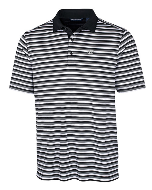 Kansas State Wildcats Cutter & Buck Mens Forge Polo Multi Stripe Black Mannequin
