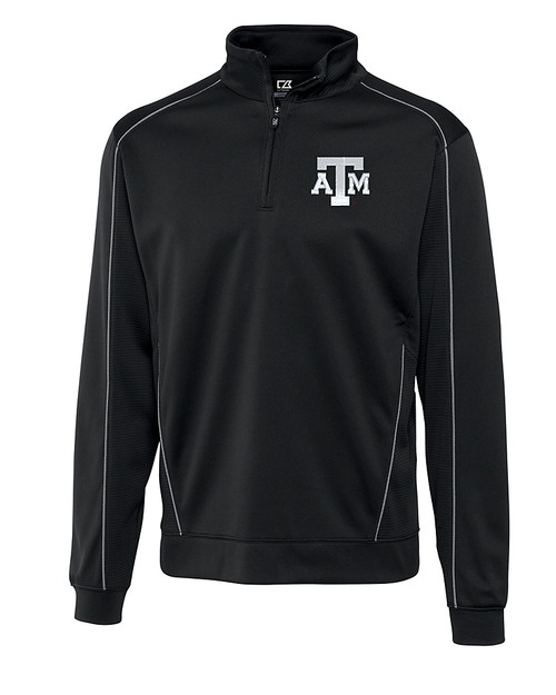 Texas A&M Aggies Cutter & Buck Men's CB DryTec Edge Half Zip Black Mannequin