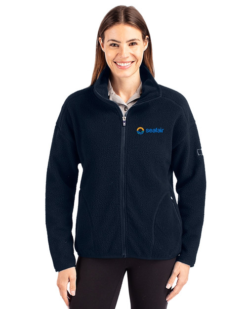 Seafair 91���� Cascade Eco Fleece Womens Full Zip Jacket Navy Blue Front