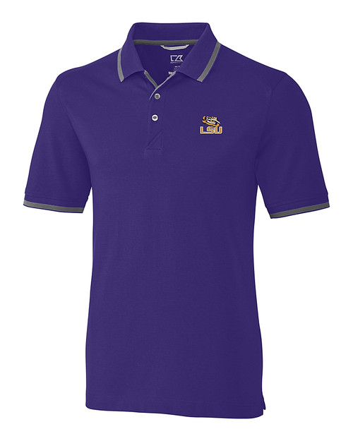 LSU Tigers Cutter & Buck Advantage Tipped Polo College Purple Mannequin