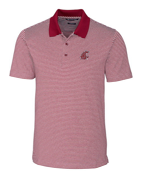 Washington State Cougars Cutter & Buck Forge Polo Tonal Stripe Tailored Fit Chutney Mannequin