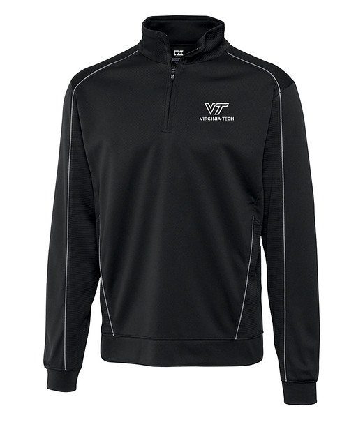 Virginia Tech Hokies Cutter & Buck Men's CB DryTec Edge Half Zip Black Mannequin