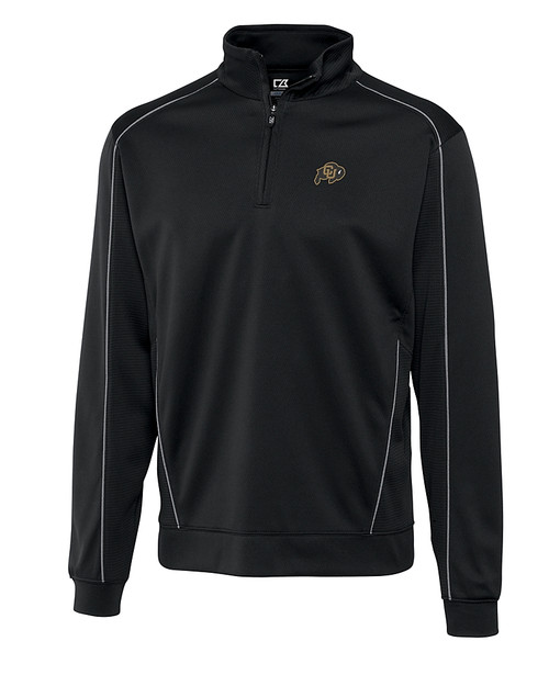 Colorado Buffaloes Cutter & Buck Men's CB DryTec Edge Half Zip Black Mannequin