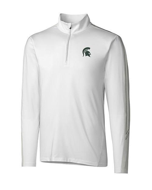 Michigan State Spartans Cutter & Buck Pennant Sport Half Zip White Mannequin