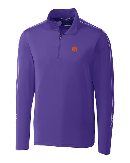 Clemson Tigers Cutter & Buck Pennant Sport Half Zip College Purple Mannequin