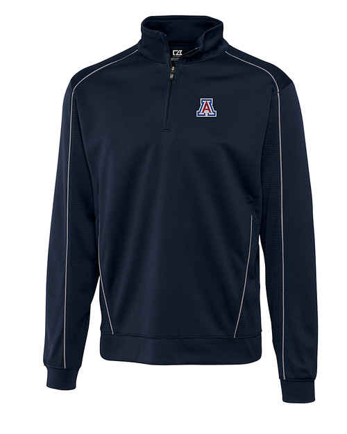 Arizona Wildcats Cutter & Buck Big & Tall DryTec Edge Half Zip Navy Blue Mannequin