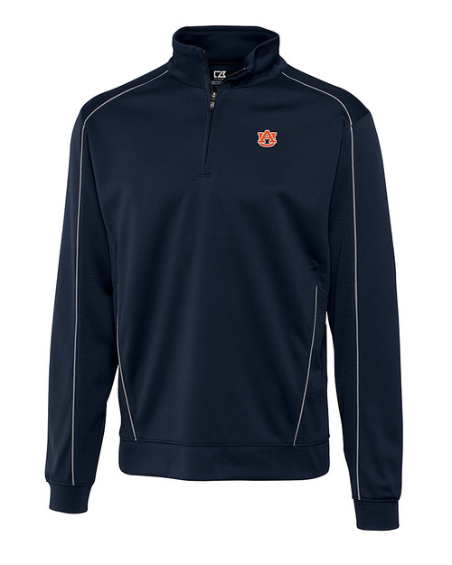 Auburn Tigers Cutter & Buck Big & Tall DryTec Edge Half Zip Navy Blue Mannequin