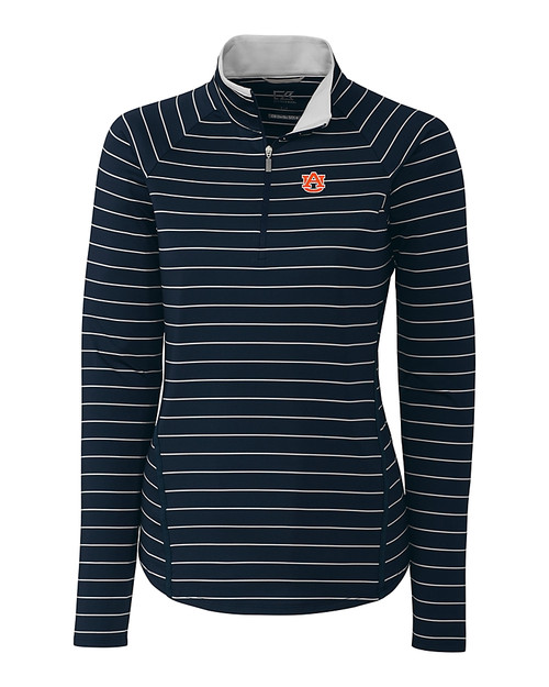 Auburn Tigers Cutter & Buck Womens Long Sleeve Evie Half Zip Liberty Navy Mannequin