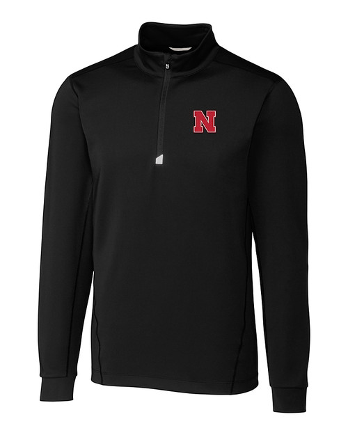 Nebraska Cornhuskers Cutter & Buck Traverse Stretch Eco Quarter Zip Mens Big and Tall Pullover BL_MANN_HG 