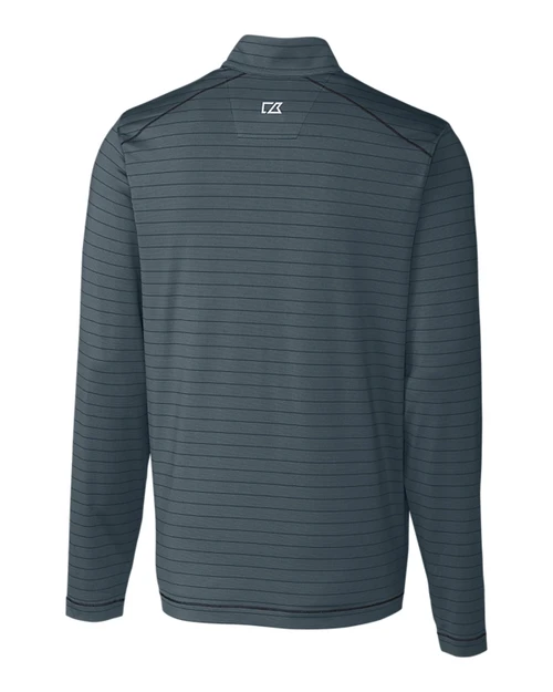 Michigan State Spartans Cutter & Buck Holman Stripe Mens Big and Tall Half Zip Black Heather Mannequin Back