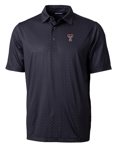 Texas Tech Red Raiders Cutter & Buck Pike Double Dot Print Stretch Mens Polo BL_MANN_HG 