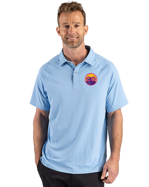Colorado Rockies City Connect- Cutter & Buck Prospect Recycled Featherlight Stretch Mens Sport Polo Atlas Light Blue Front