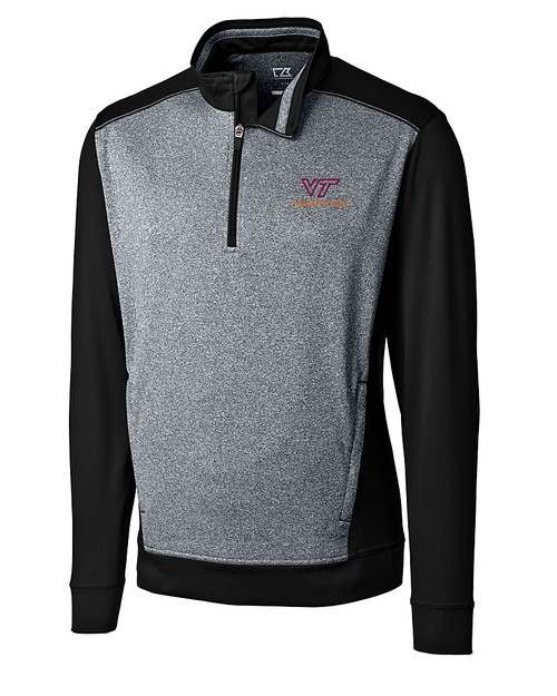 Virginia Tech Hokies Cutter & Buck Big & Tall Replay Half Zip Black Mannequin