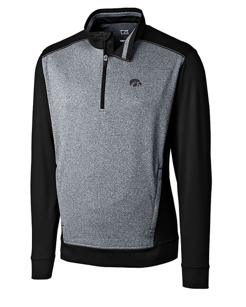 Iowa Hawkeyes Cutter & Buck Big & Tall Replay Half Zip Black Mannequin