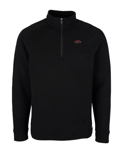 Arkansas Razorbacks Cutter & Buck Mens Coastal Half-Zip Black Mannequin