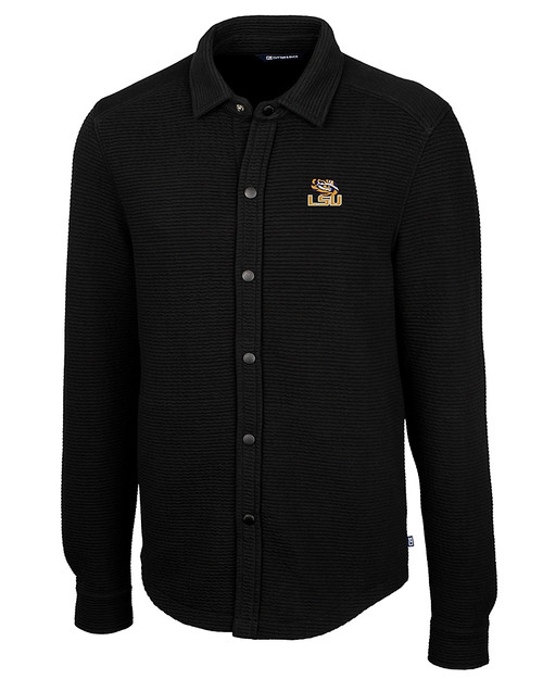 LSU Tigers Cutter & Buck Coastal Shirt Jacket Black Mannequin