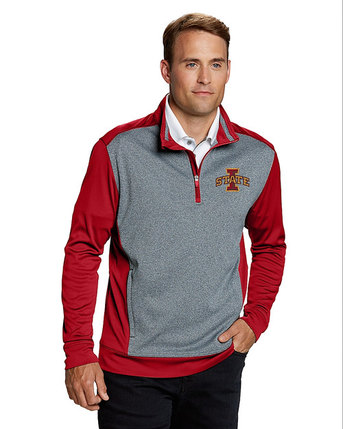 Iowa State Cyclones Cutter & Buck Replay Half-Zip Cardinal Red Front