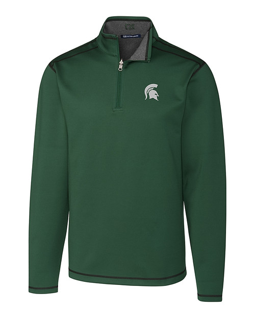 Michigan State Spartans Cutter & Buck Evergreen Reversible Overknit Hunter Green Mannequin