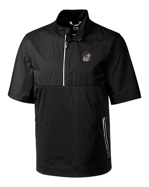 Georgia Bulldogs Cutter & Buck Fairway Short-Sleeve Half-Zip Jacket Black Mannequin