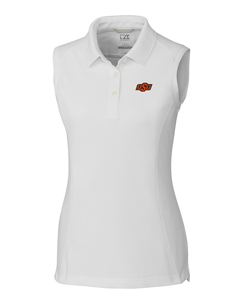 Oklahoma State Cowboys Cutter & Buck Womens Advantage Polo Sleeveless White Mannequin