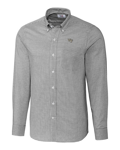 Wake Forest Demon Deacons Cutter & Buck Tailored Fit Tattersall Shirt Black Mannequin