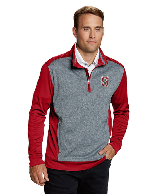 Stanford Cardinal  Cutter & Buck Replay Half-Zip Cardinal Red Front