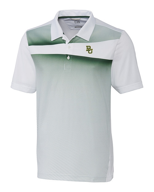 Baylor Bears Cutter & Buck Ascend Print Polo Hunter Green Mannequin