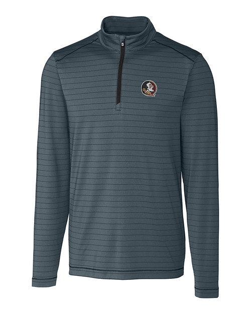 Florida State Seminoles Cutter & Buck Holman Stripe Half Zip Black Heather Mannequin
