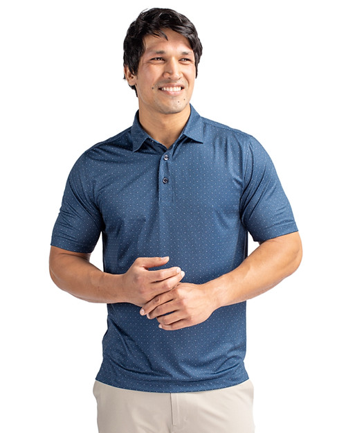 Cutter & Buck Pike Double Dot Print Stretch Mens Big and Tall Work Polo