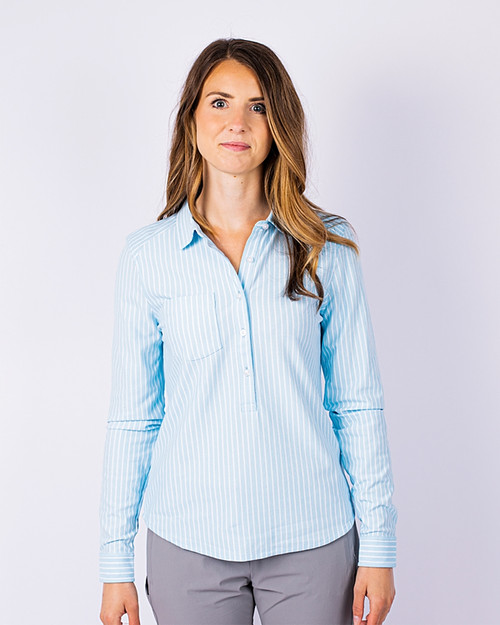 Ladies' Reach Oxford Stripe L/S Popover LSO_PRO_HG 1
