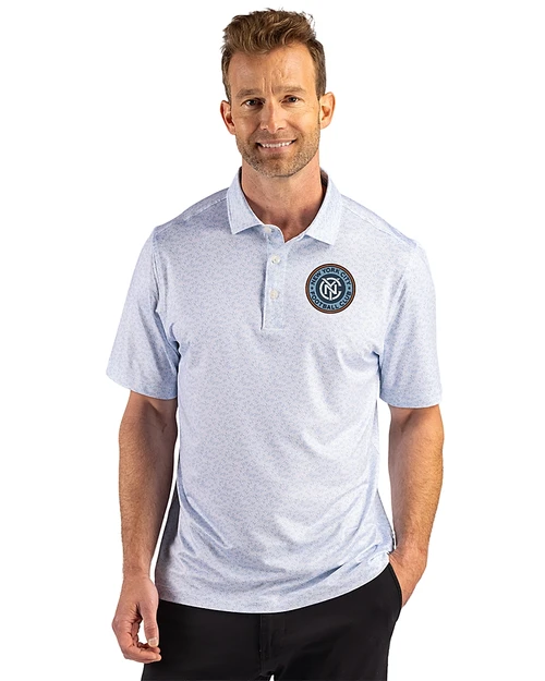 New York City FC 91���� Pike Recycled Fern Print Mens Polo Atlas Light Blue Front