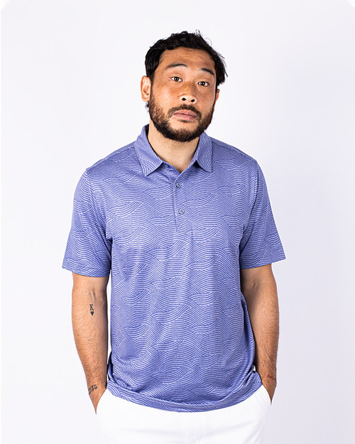 Big & Tall Forge Heather Wave Print Polo SMH_PRO_HG 1