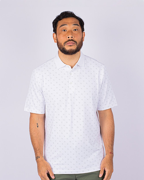 Big & Tall Forge Polo Herringbone Print WH_PRO_HG 1