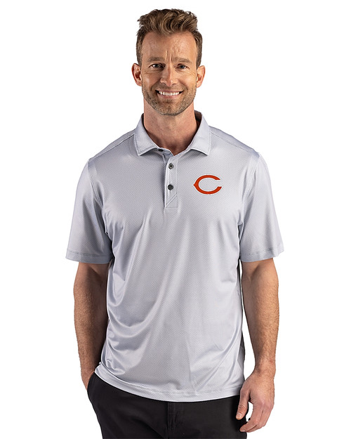 Chicago Bears 91���� Pike Recycled Lattice Print Mens Polo Elemental Grey Front