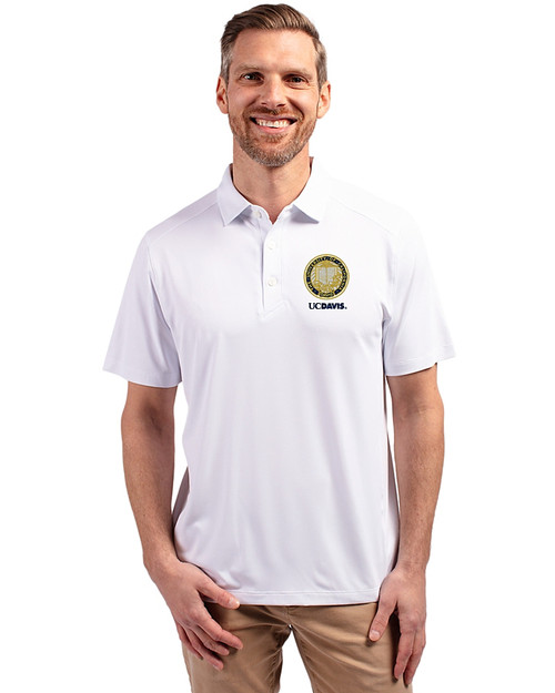 UC Davis Cutter & Buck Forge Recycled Four-Way Stretch Mens Big & Tall Polo White Front