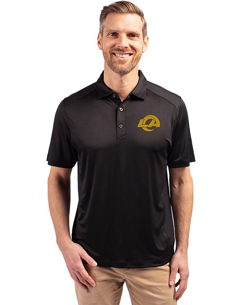 Los Angeles Rams- Cutter & Buck Forge Recycled Four-Way Stretch Mens Big & Tall Polo Black Front