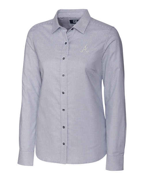Atlanta Braves Ladies' Stretch Oxford Stripe Shirt CC_MANN_HG 1