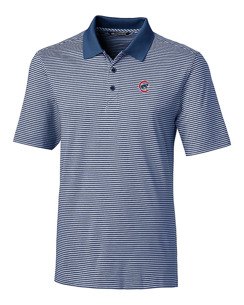 Chicago Cubs Cutter & Buck Forge Tonal Stripe Stretch Mens Polo Indigo Mannequin
