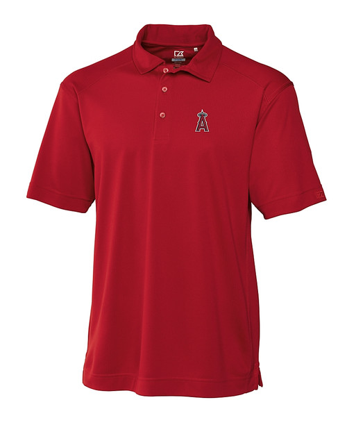 Los Angeles Angels Cutter & Buck Genre Textured Solid Mens Polo Cardinal Red Mannequin