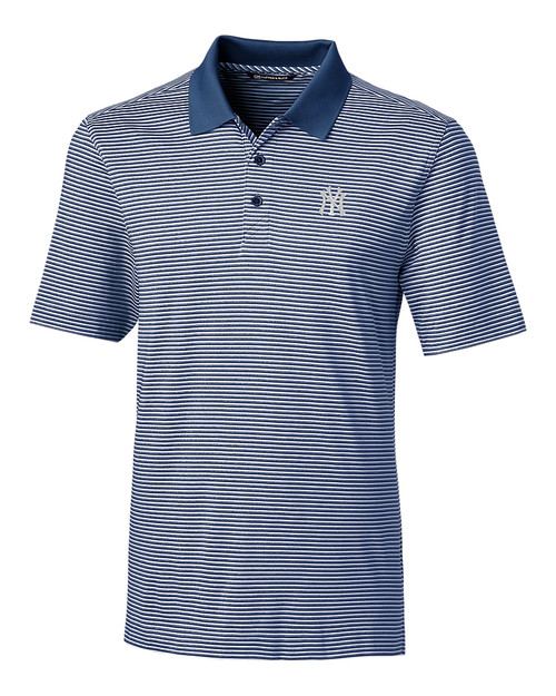 New York Yankees Cutter & Buck Forge Tonal Stripe Stretch Mens Big and Tall Polo Indigo Mannequin