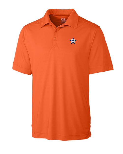 Houston Astros Cutter & Buck Northgate CB DryTec Short Sleeve Big & Tall Polo College Orange Mannequin