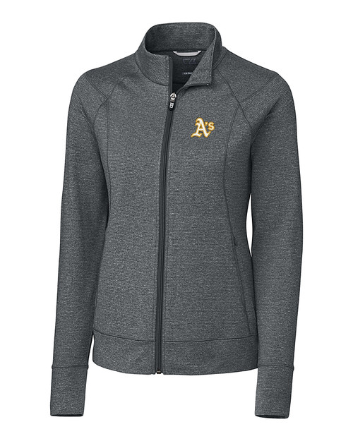 Athletics Cutter & Buck Shoreline Heathered Womens Full Zip Jacket Charcoal Heather Mannequin