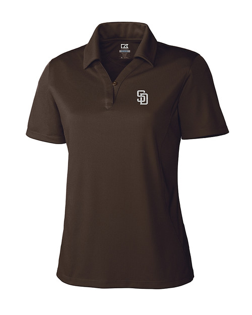 San Diego Padres Cutter & Buck Genre Textured Solid Womens Polo Bark Mannequin